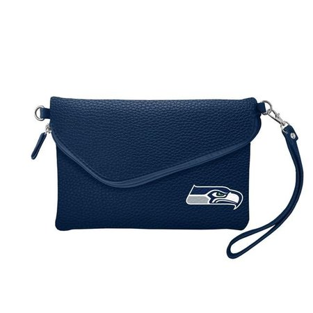 LITTLE EARTH Little Earth 300432-SEAH-NAVY NFL Fold Over Crossbody Pebble; Navy - Seattle Seahawks 300432-SEAH-NAVY